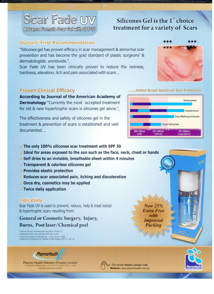 Scar Fade UV ( Reduces scar-associated pain, itching, and discoloration )